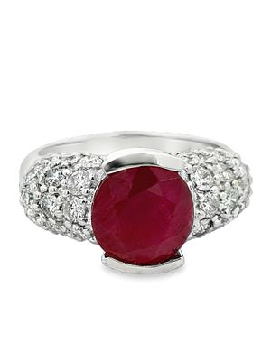 18K GIA Burma Ruby & Diamond Ring. E7614/7-NMTM 
This exceptional platinum ring features a 