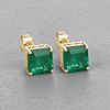 IGI 4.36 CT Zambian Emerald and Diamond Earrings. QJ8423/112-OKSS 
These minimalist yet Image - 1