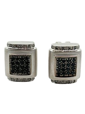 14K White Gold Black & White Diamond Earrings. S/12.21-MMSS 
Sophisticated earrings crafted in 
