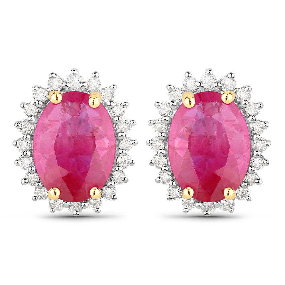 2.88ctw Ruby with Diamond Halo Earrings. QJ8423/107-MSMT 
These exquisite ruby and diamond 