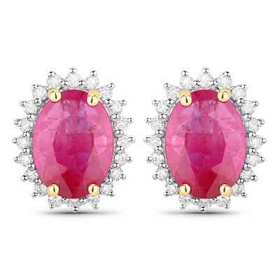 2.88ctw Ruby with Diamond Halo Earrings. QJ8423/107-MSMT 
These exquisite ruby and diamond 