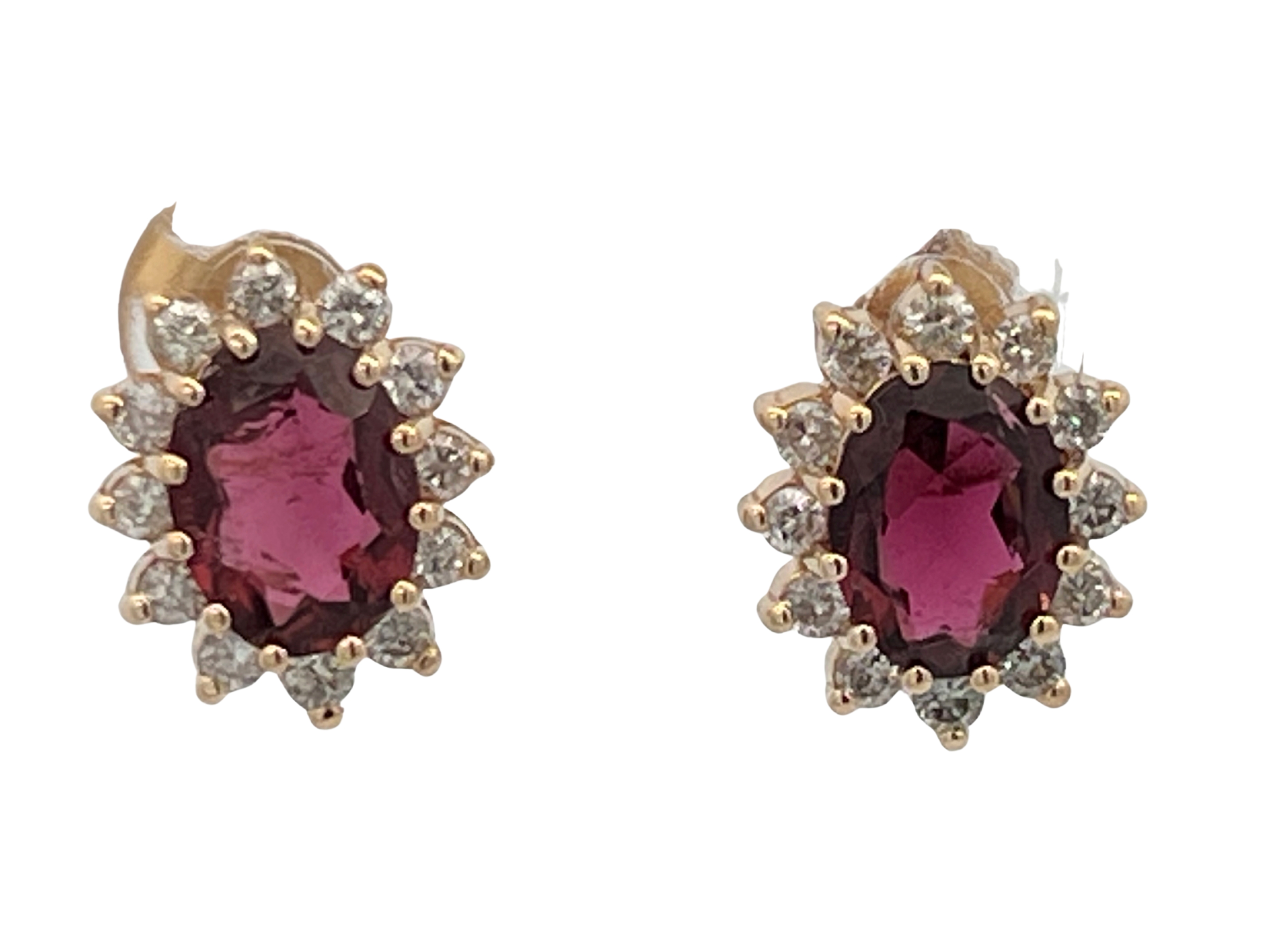 Tourmaline & Diamond Halo Earrings