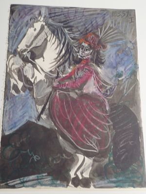 Pablo Picasso Litho on Wove Paper 1961. BAT0326/1-YSS 
Description: Toros y Toreros ( Bulls and 