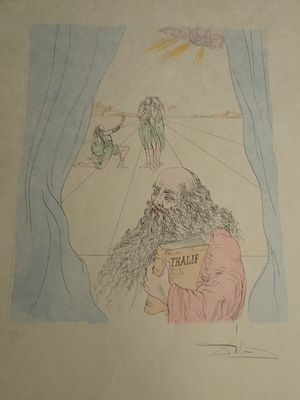 Salvador Dali Offset lithograph Signed Dated 1964. BAT0326/33-YSSS 
Description: Thalie (Deessee 