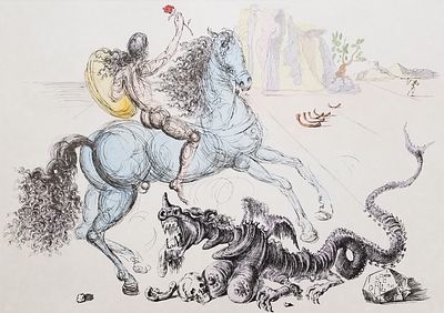 Salvador Dali Lithograph Hand Signed Dated 1975. BAT0626/34-AYSS 
Description: Saint Georges et 
