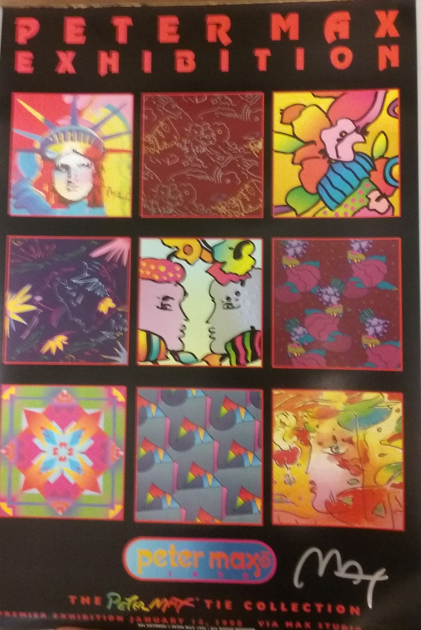 Peter Max Original Litho Signed in SIlver Marker