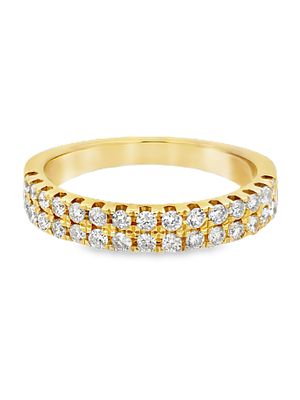 Double Row Diamond Band. MCE04B/16-EOS 
This elegant band showcases two continuous rows of round 