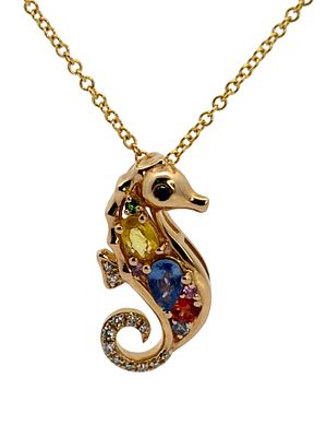 EFFY Sapphire & Diamond Seahorse Pendant on Chain. DTI0014/29-EMK 
This charming, whimsical and 