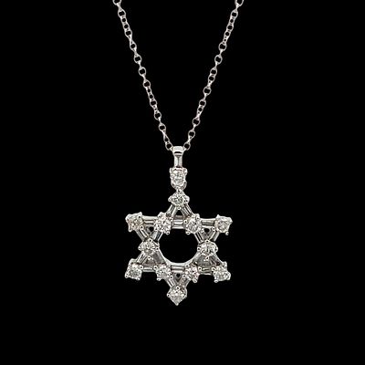 Diamond Star of David Pendant on Chain. MCE04B/25-ASS 
This elegant Diamond Star of David 