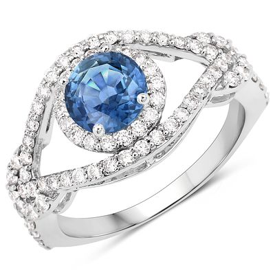 Natural Sapphire and Diamond Ring - Great Color. QJ8423/65-MSNT 
This captivating ring showcases 