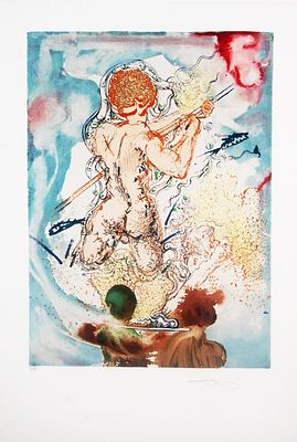 Salvador Dali Lithograph Mixed Media Hand Signed. BAT925A/3-YSSS 
Description: Sinbad le Marin 
