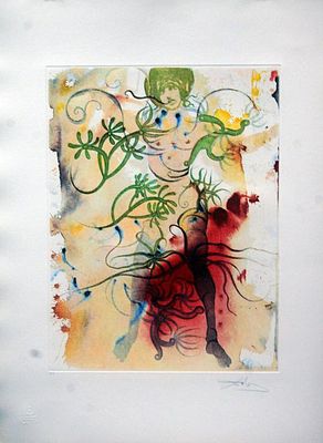 Salvador Dali Lithograph + Mixed Media Hand Signed. BAT925A/4-YSSS 
Description: Les Liaisons d' 