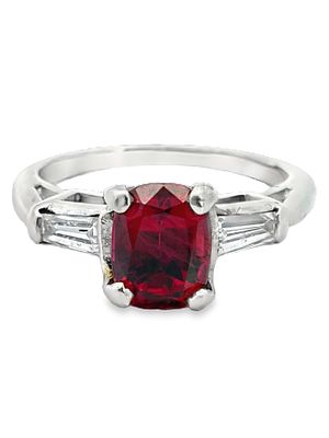 Ruby and Diamond Ring. ISL2293/27-MOYS 
Bid on this exquisite 14K white gold ring, which 