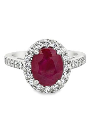 GIA Certified 3CT Burma Ruby & Diamond Ring. ISL2293/60-OMYS 
This glamorous ring features a 