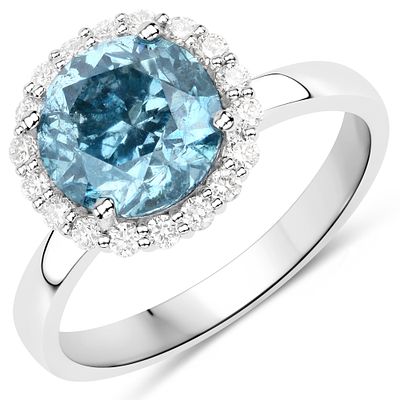 2.00 CT Blue Diamond Ring. QJ8423/59-OOMS 
This stunning blue diamond halo ring embodies refined 