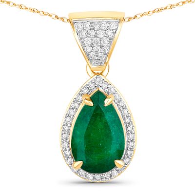 IGI 2.38 CT Zambian Emerald and Diamond Pendant. QJ8423/92-MMEL 
This striking pendant showcases 