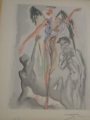 Salvador Dali Woodcut Hand Signed. BAT1125/15-ESSS 
Description: Divine Comedy - Divine Comedy - 