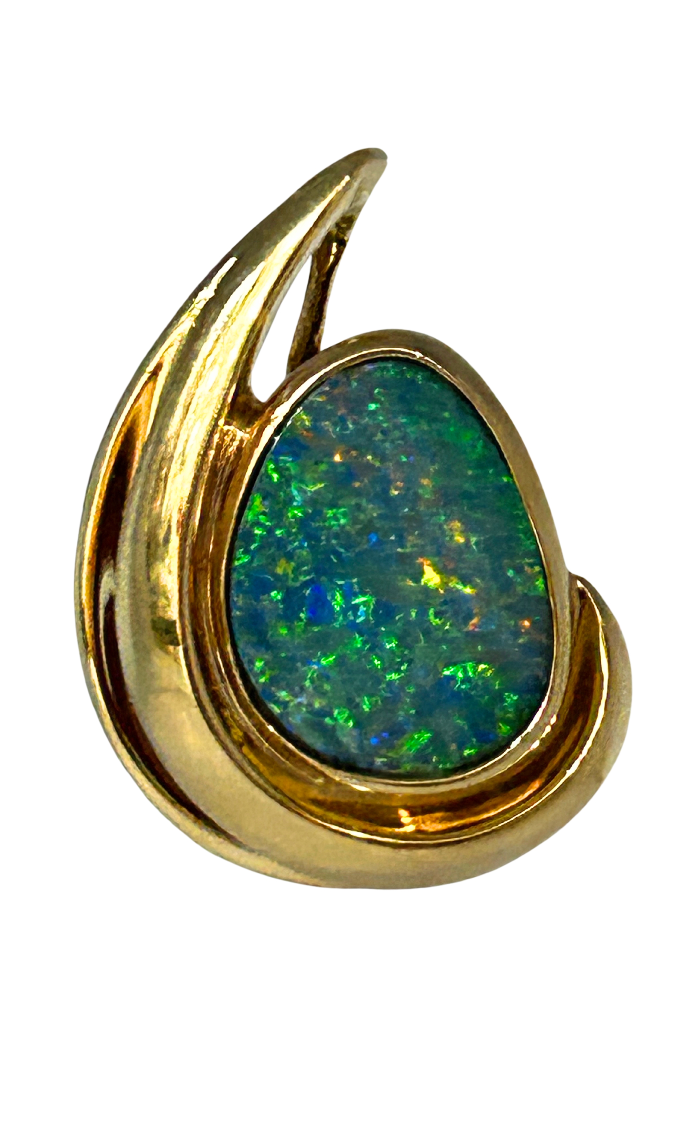 14K Opal Freeform Pendant