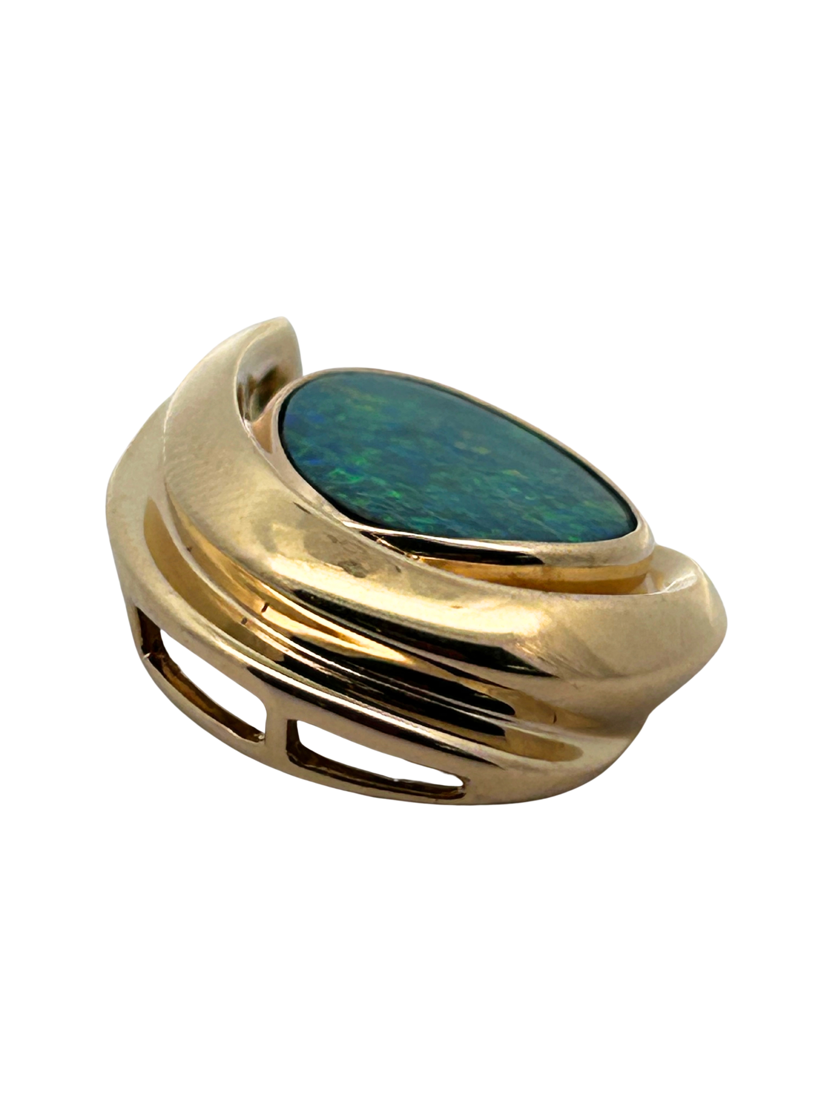 14K Opal Freeform Pendant