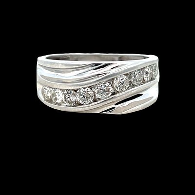 Gents Diamond Band Ring. MCE04B/14-MSSS 
Crafted in 10k yellow gold, this men's statement band 