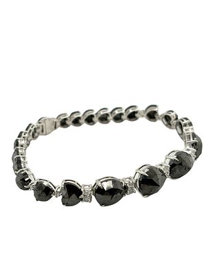 Black and White Natural Diamond Platinum Bracelet. E7750/2-NKNM 
Exquisitely cast in 950 