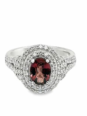 GIA Certified Pink Sapphire and Diamond Ring. E7750/22-MOAO 
Exquisitely designed by Oscar 