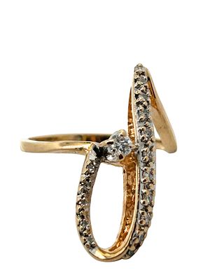 Diamond Wave Ring. This stylish 10K yellow gold diamond wave ring features a unique open-loop 