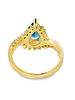 14K Topaz & Diamond Ring. Exhibiting a regal and fluid silhouette, this 14k yellow gold ring Image - 3