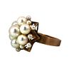 Pearl Cluster Ring. S/8.5-TSS 
This is a vintage-inspired pearl cluster ring, crafted in Image - 1
