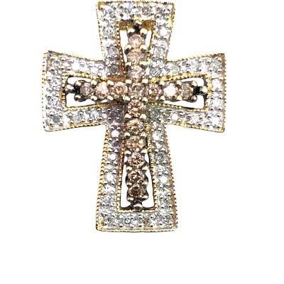 Diamond Cross Pendant. S/3-NKY This elegant 14k gold pendant features a classic cross design 