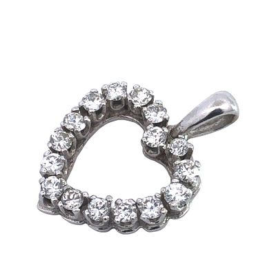 Diamond Heart Pendant. S/1.9-NYS A beautiful and timeless pendant featuring a graceful open 