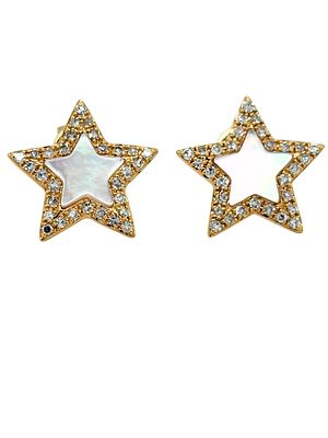EFFY Mother of Pearl & Diamond Star Earrings. DTI0014/1-NKK 
These EFFY star stud earrings 