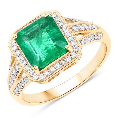 IGI Certified 2.28 CT Zambian Emerald and Diamond Ring. QJ8423/35-MTKE 
Radiating timeless 