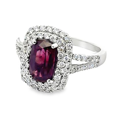 GIA Certified No Heat Kashmir Sapphire & Diamond Ring. E7750/29-OSKY 
Rare GIA-certified "no 
