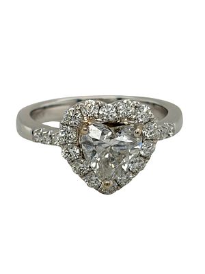Heart Shaped Diamond Engagement Ring. E7750/19-OLES 
18k white gold, Heart Shape natural diamond 