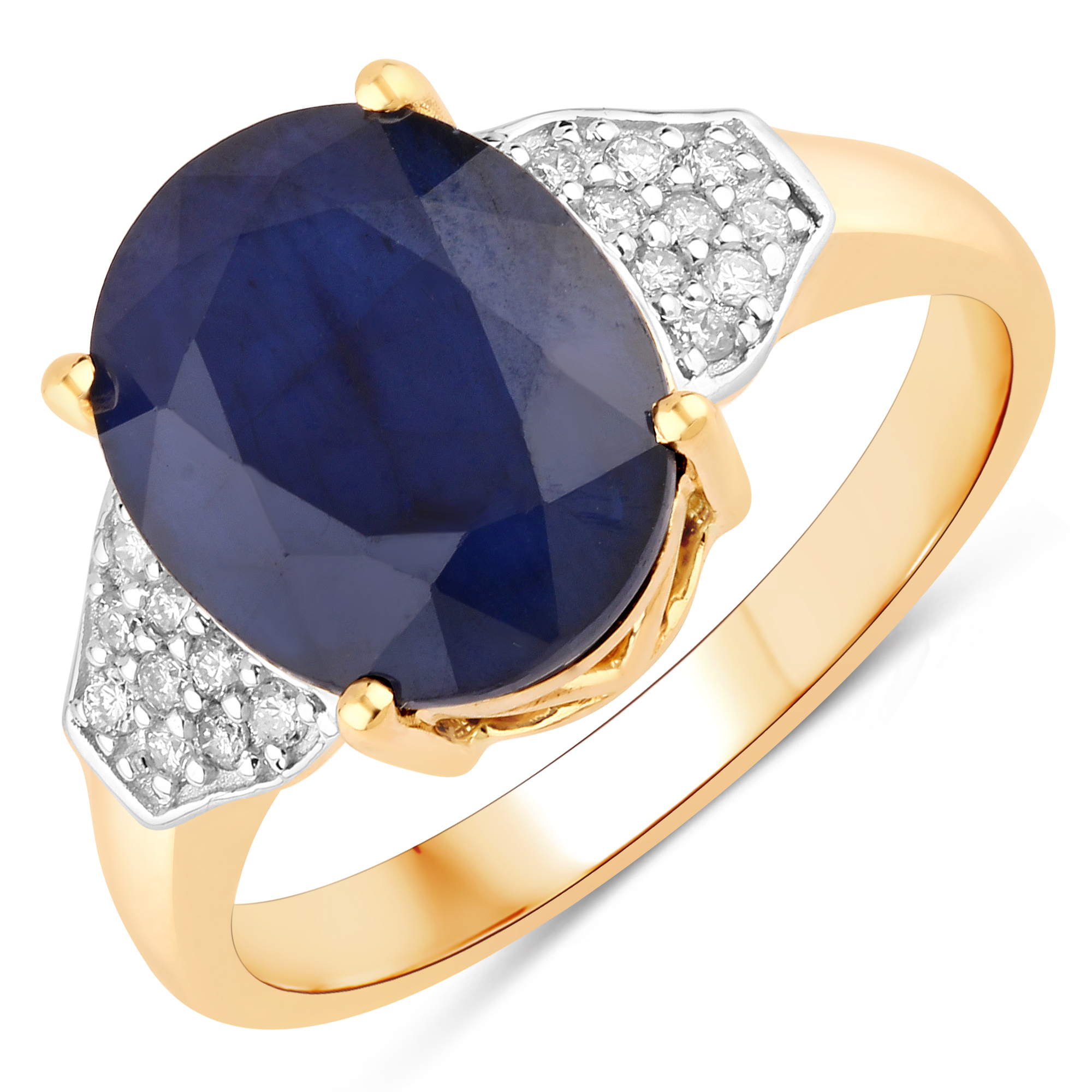 Natural Blue Sapphire and Diamond Ring