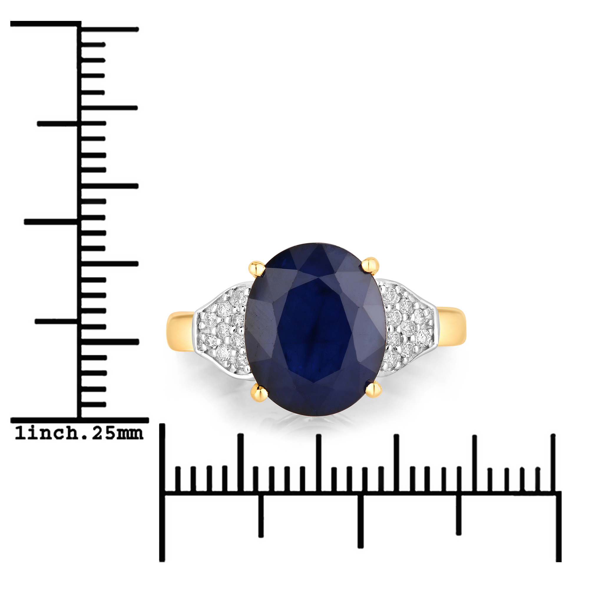 Natural Blue Sapphire and Diamond Ring