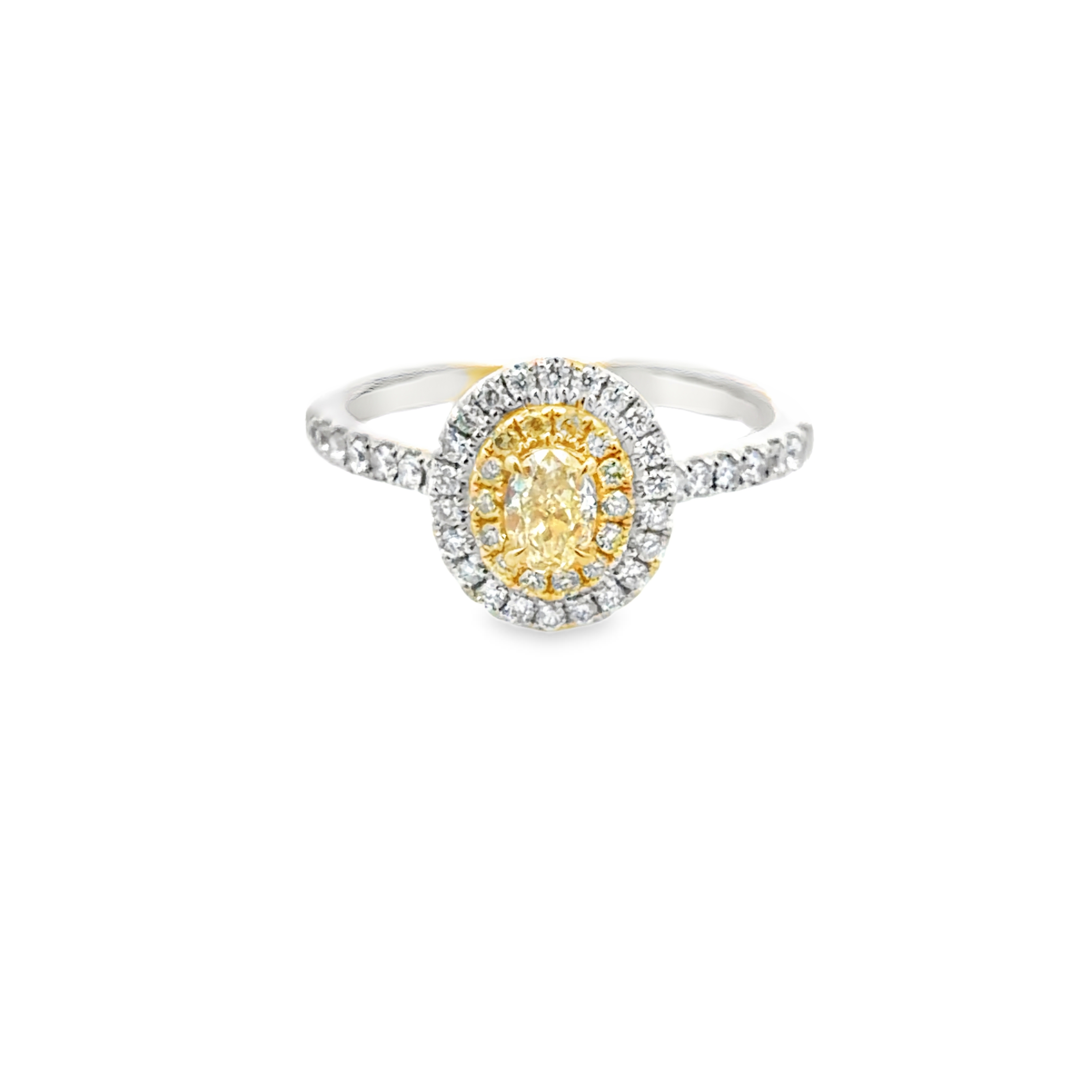 18K Double Halo Fancy Diamond Ring
