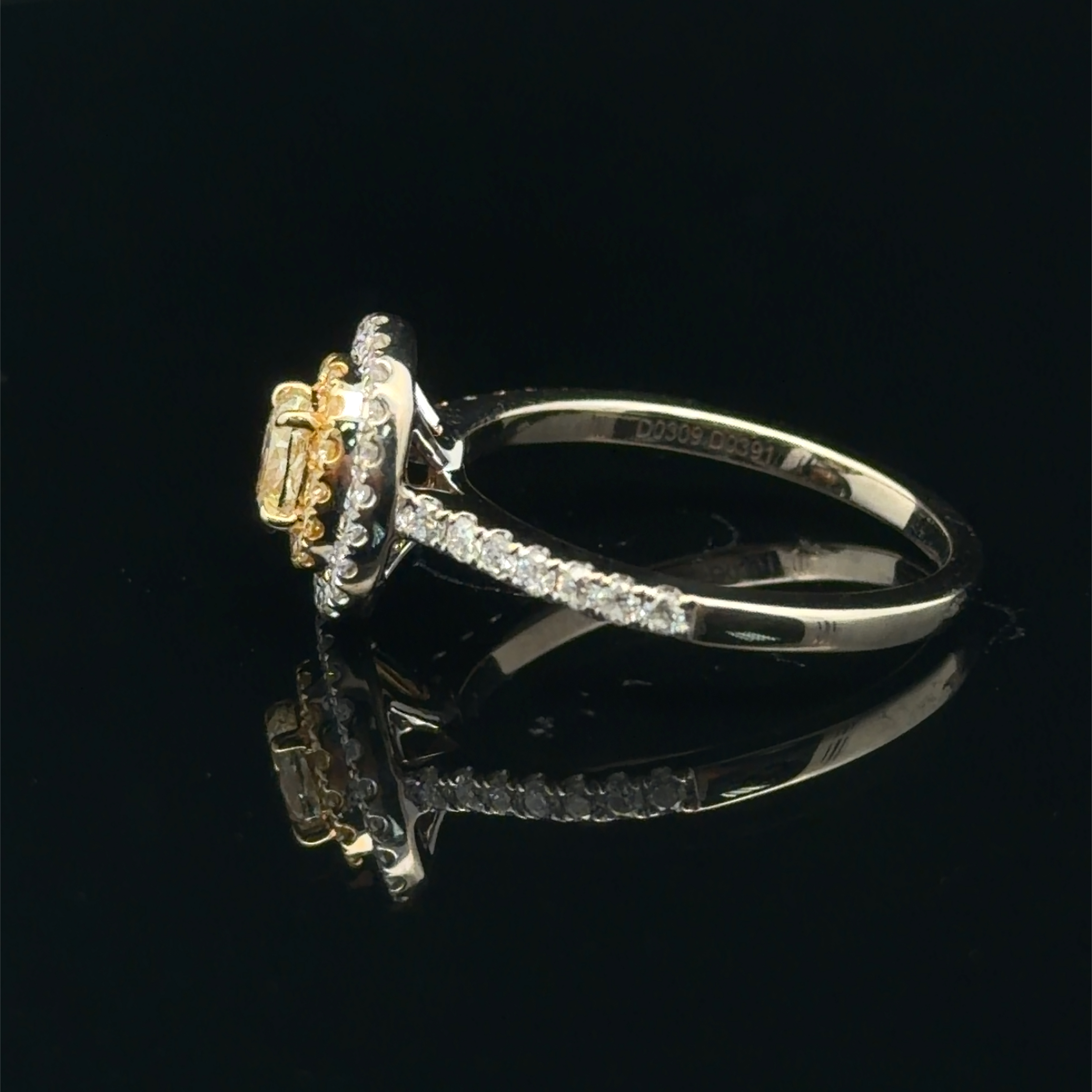 18K Double Halo Fancy Diamond Ring