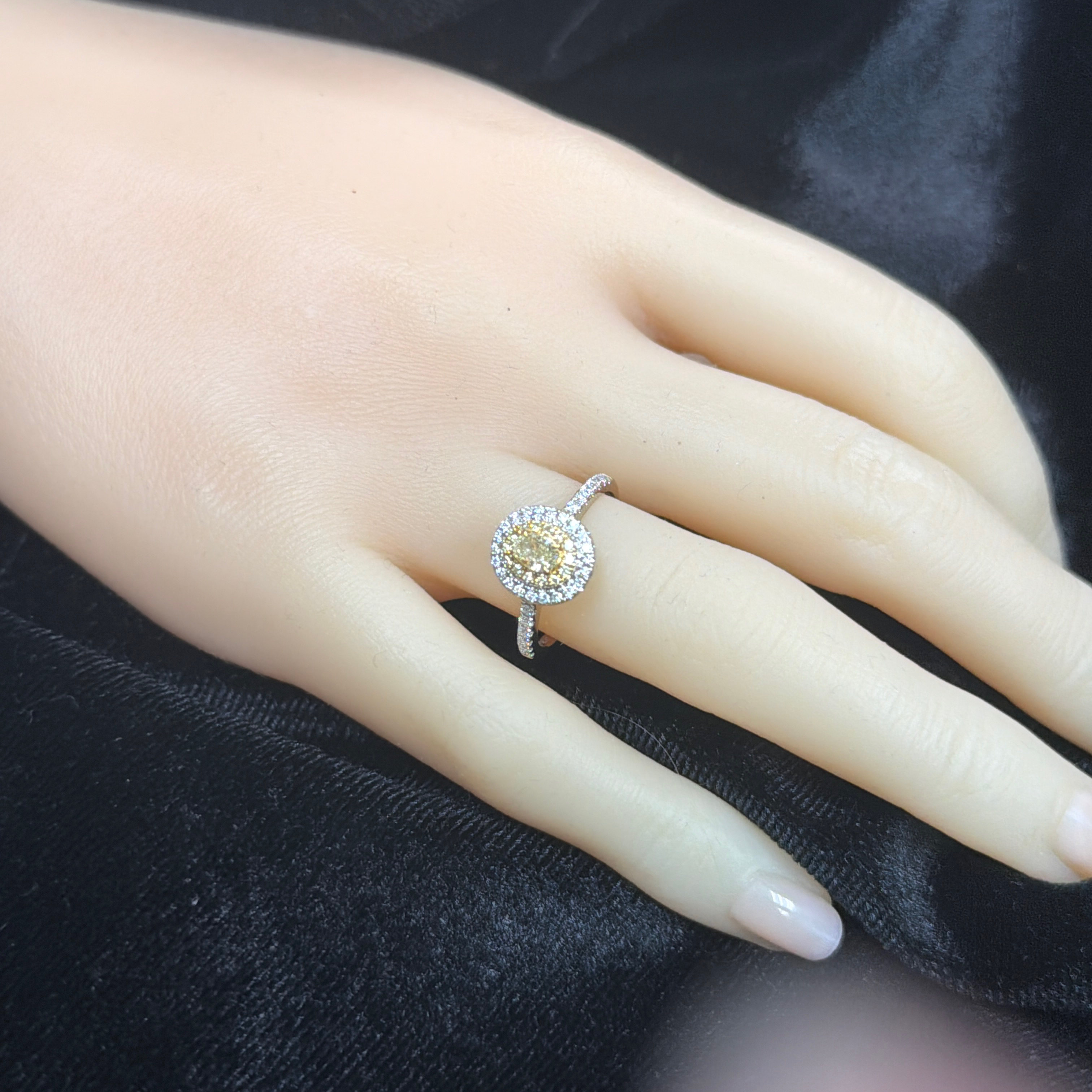 18K Double Halo Fancy Diamond Ring