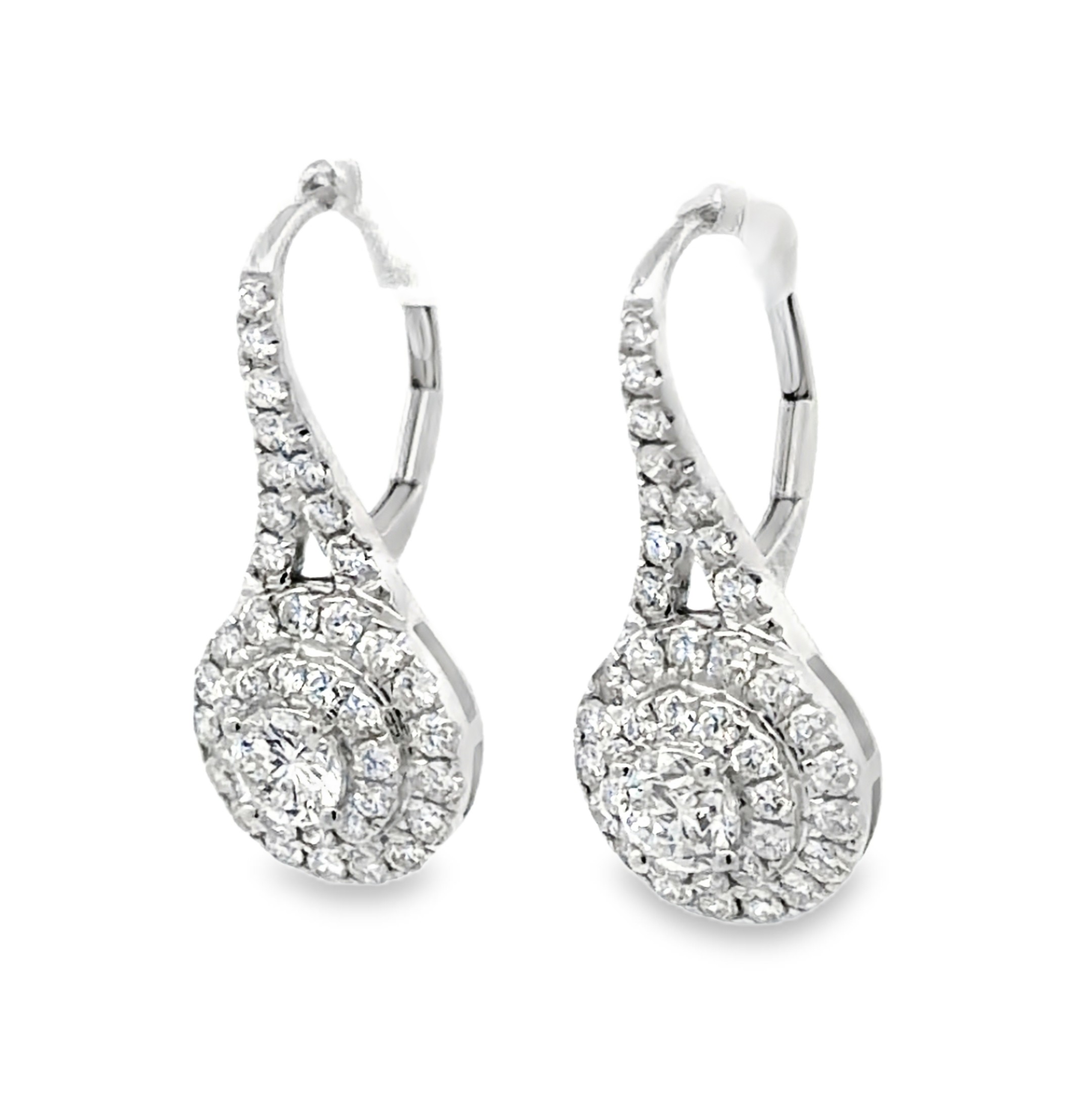Diamond Cluster Drop Earrings