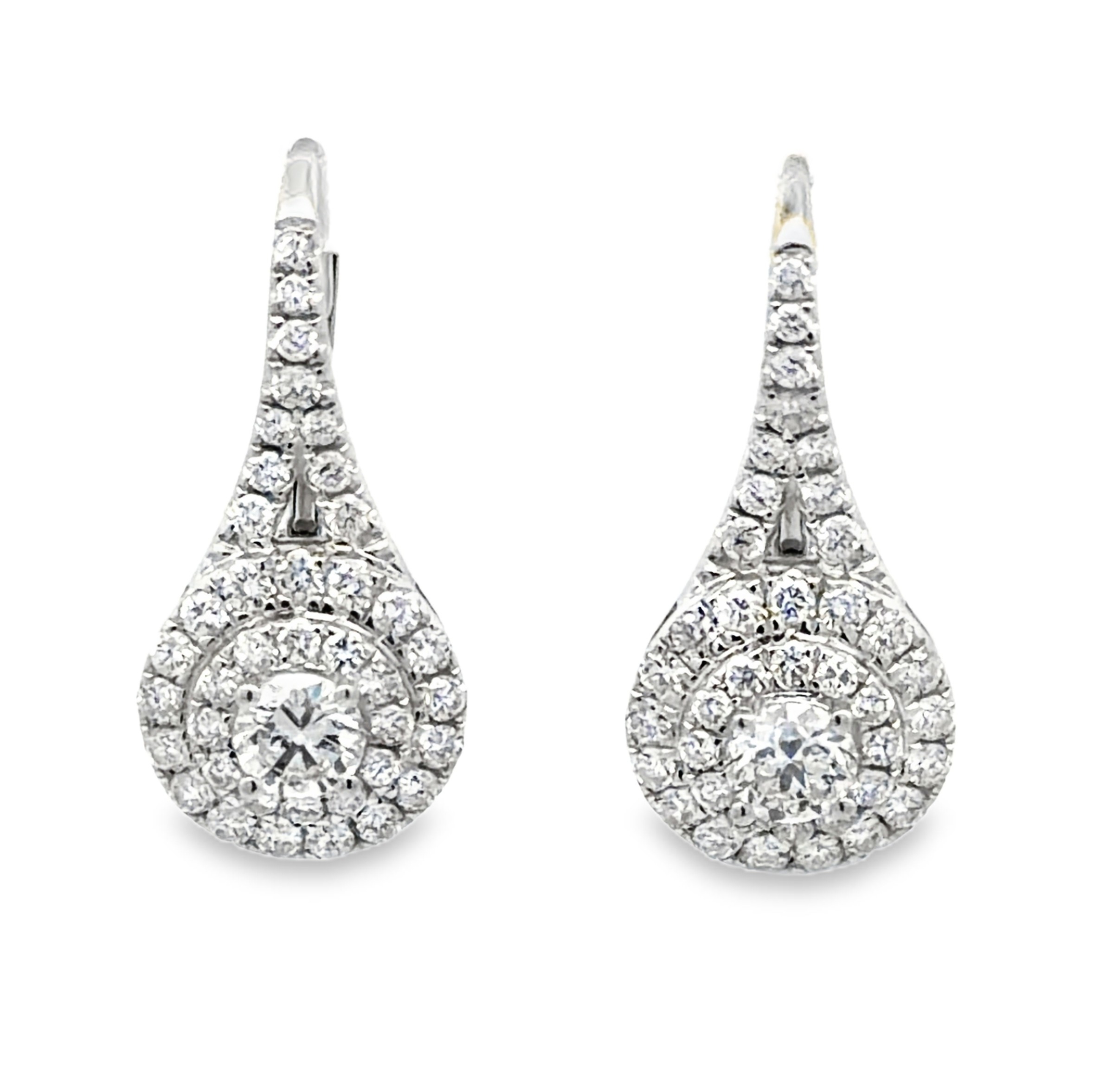 Diamond Cluster Drop Earrings