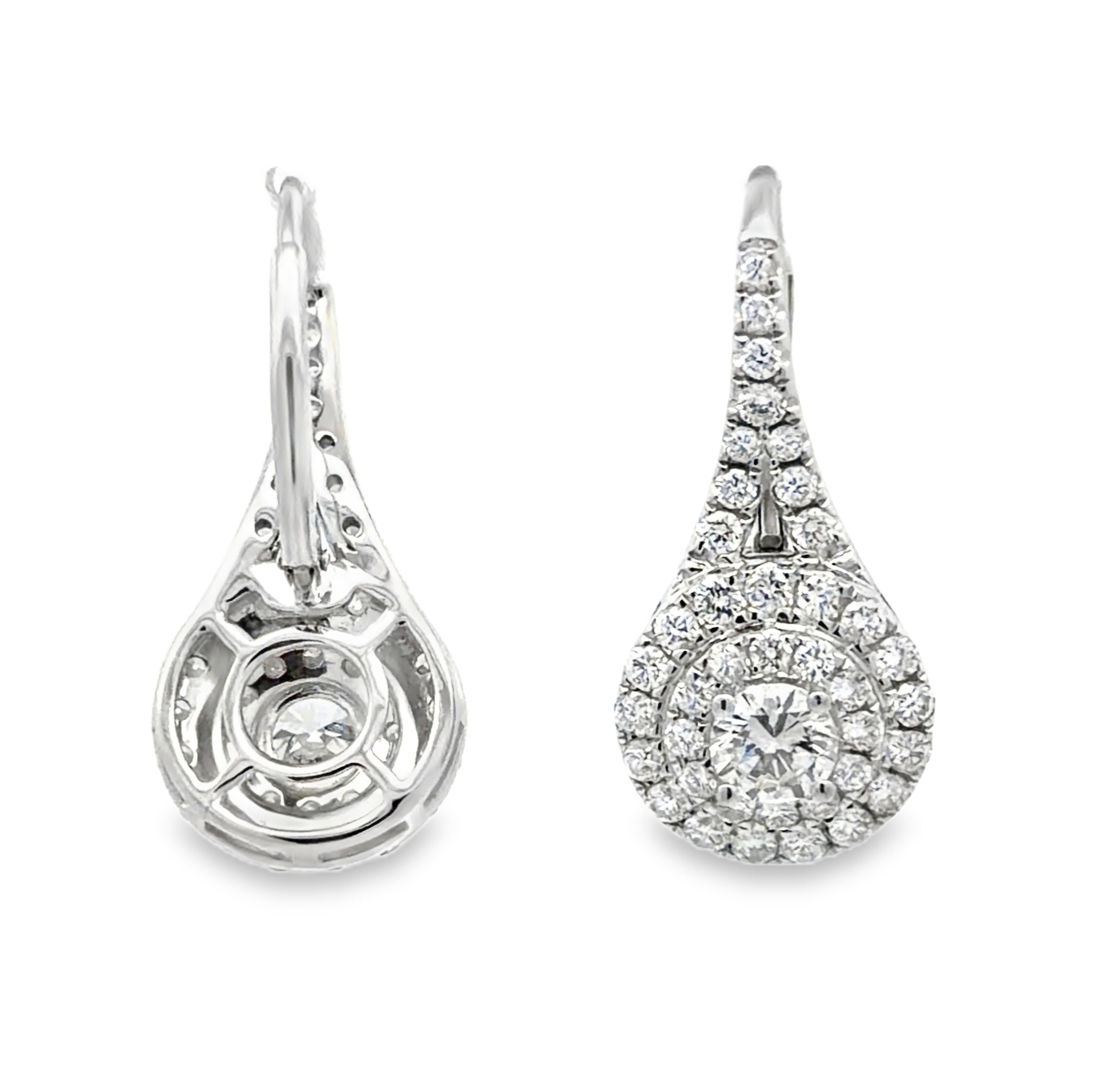 Diamond Cluster Drop Earrings