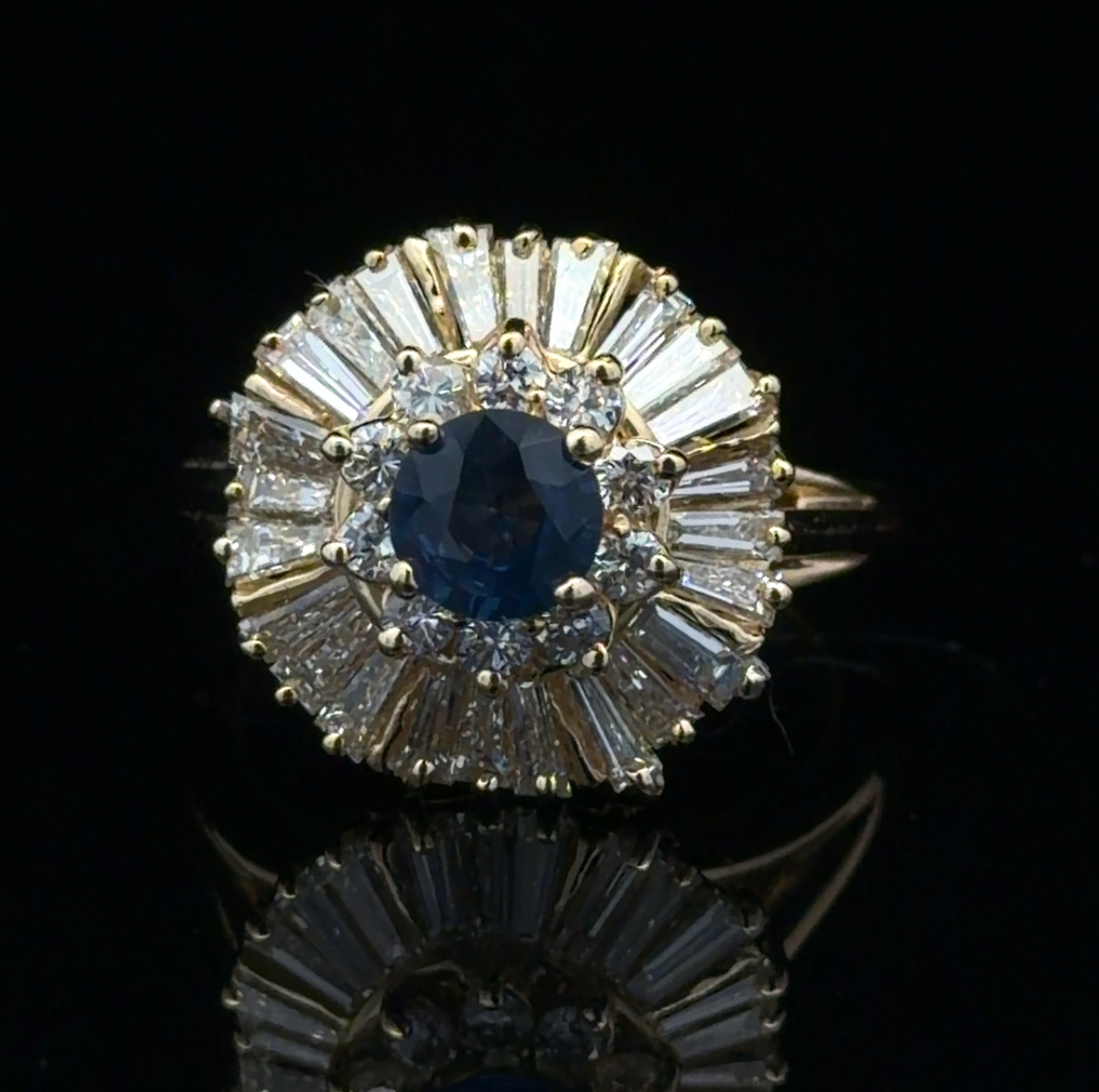 Diamond and Sapphire Ballerina Ring