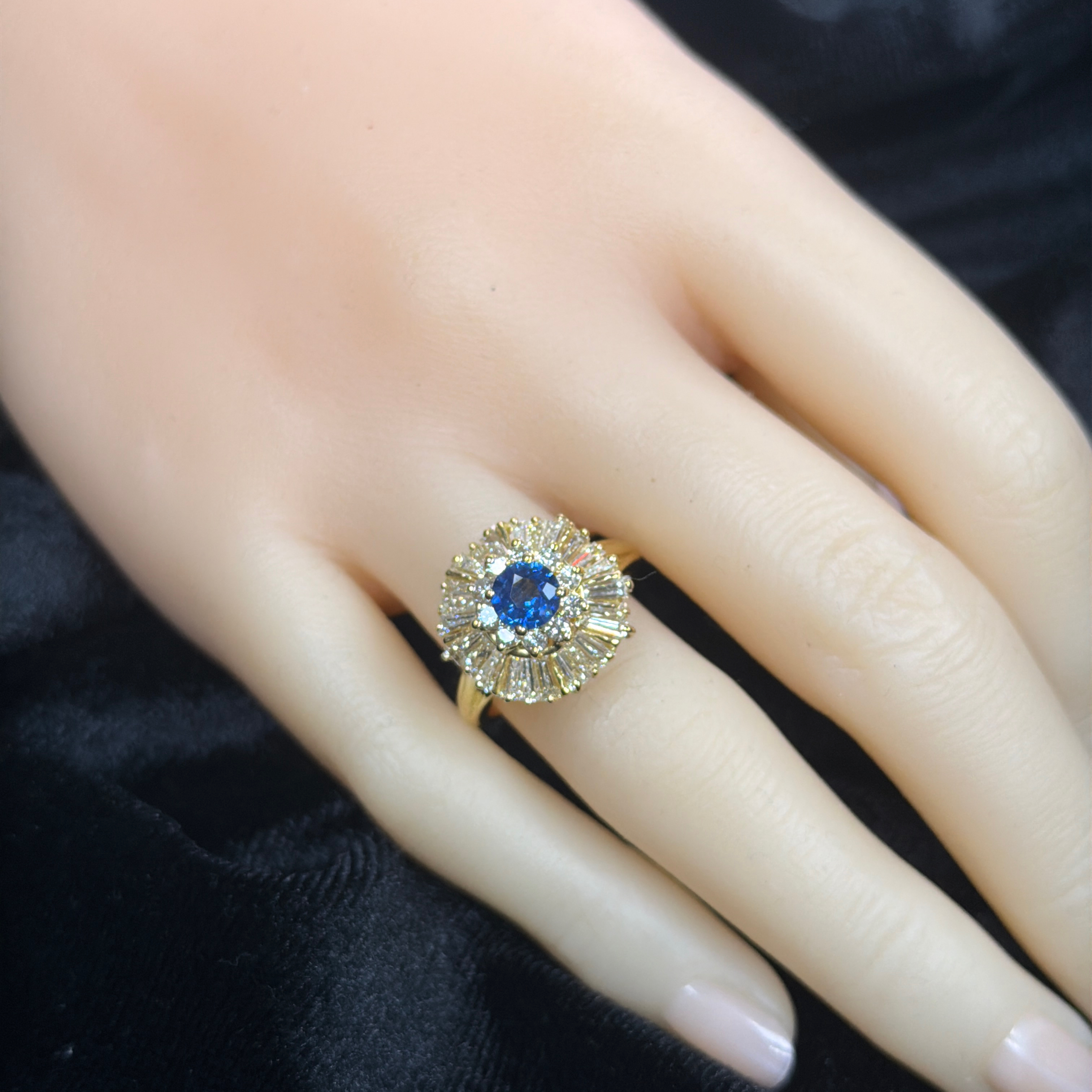 Diamond and Sapphire Ballerina Ring