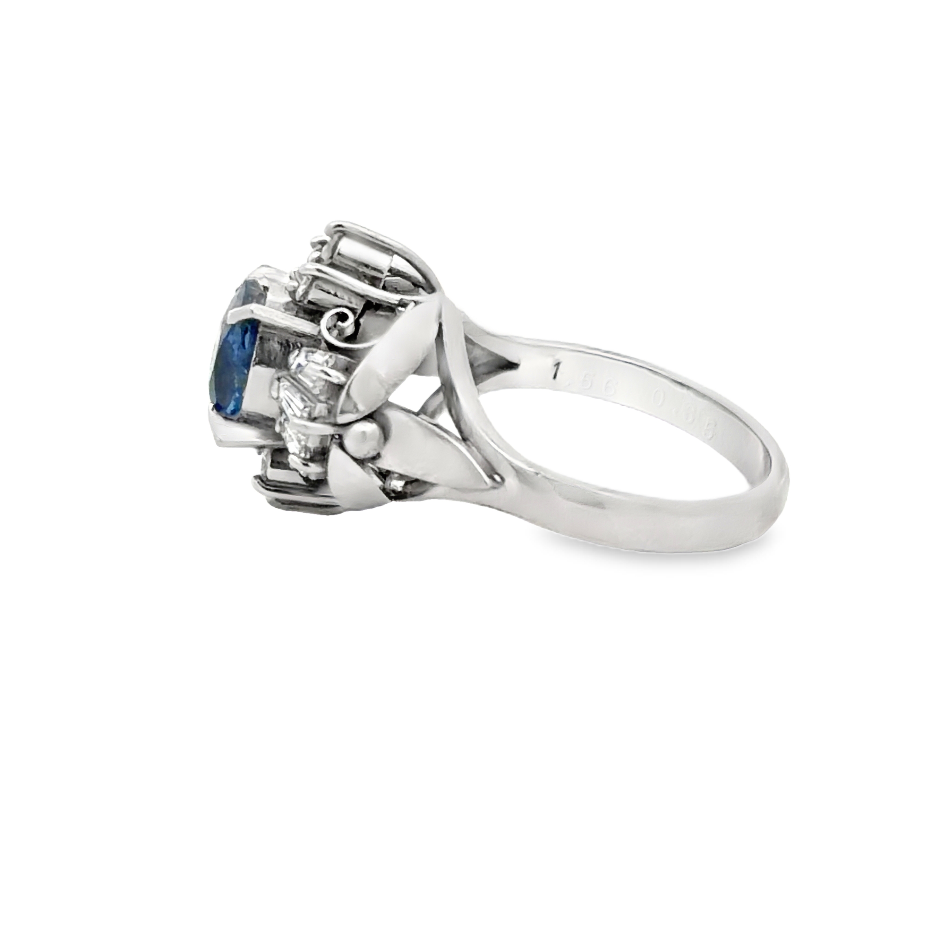 Natural Sapphire and Diamond Ring