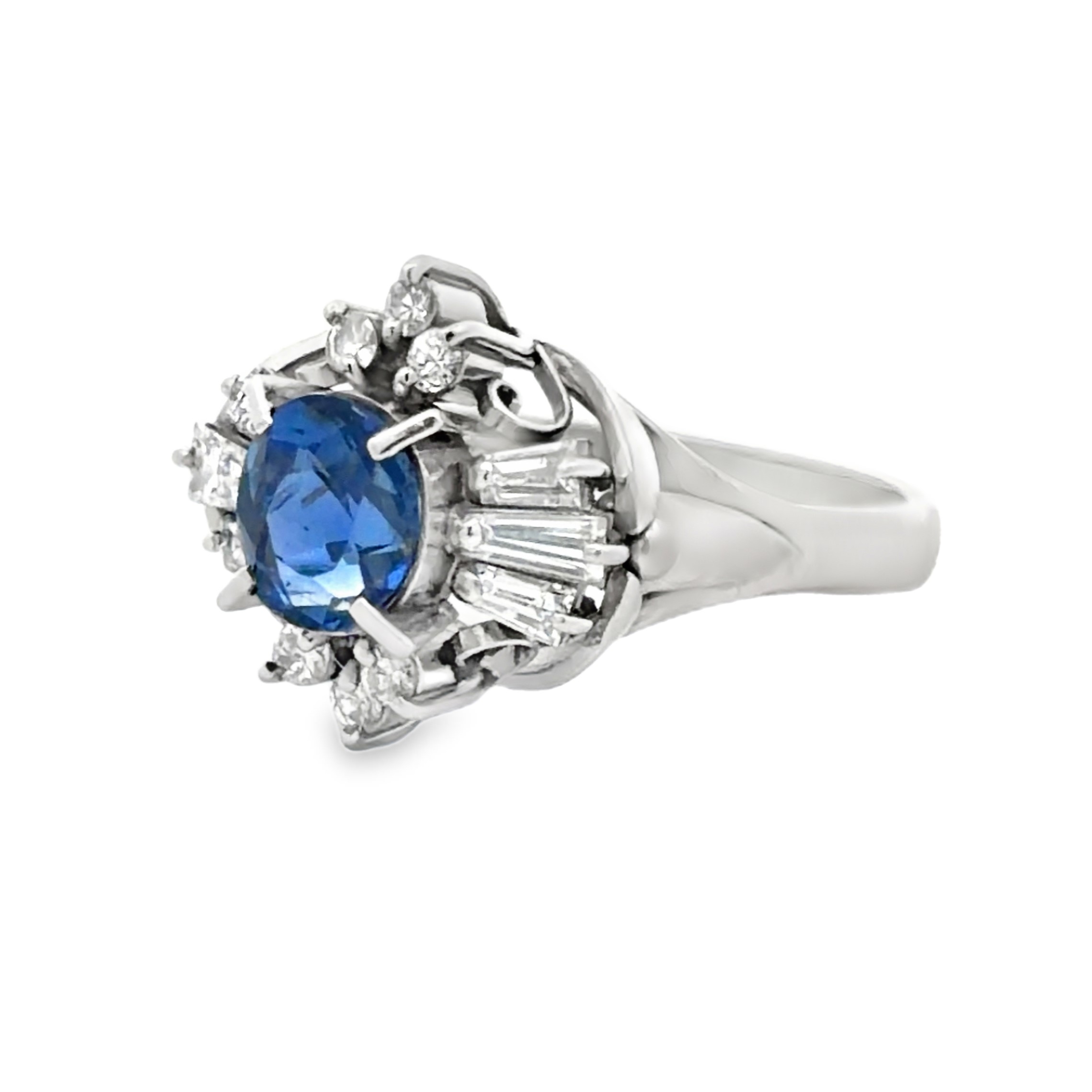 Natural Sapphire and Diamond Ring