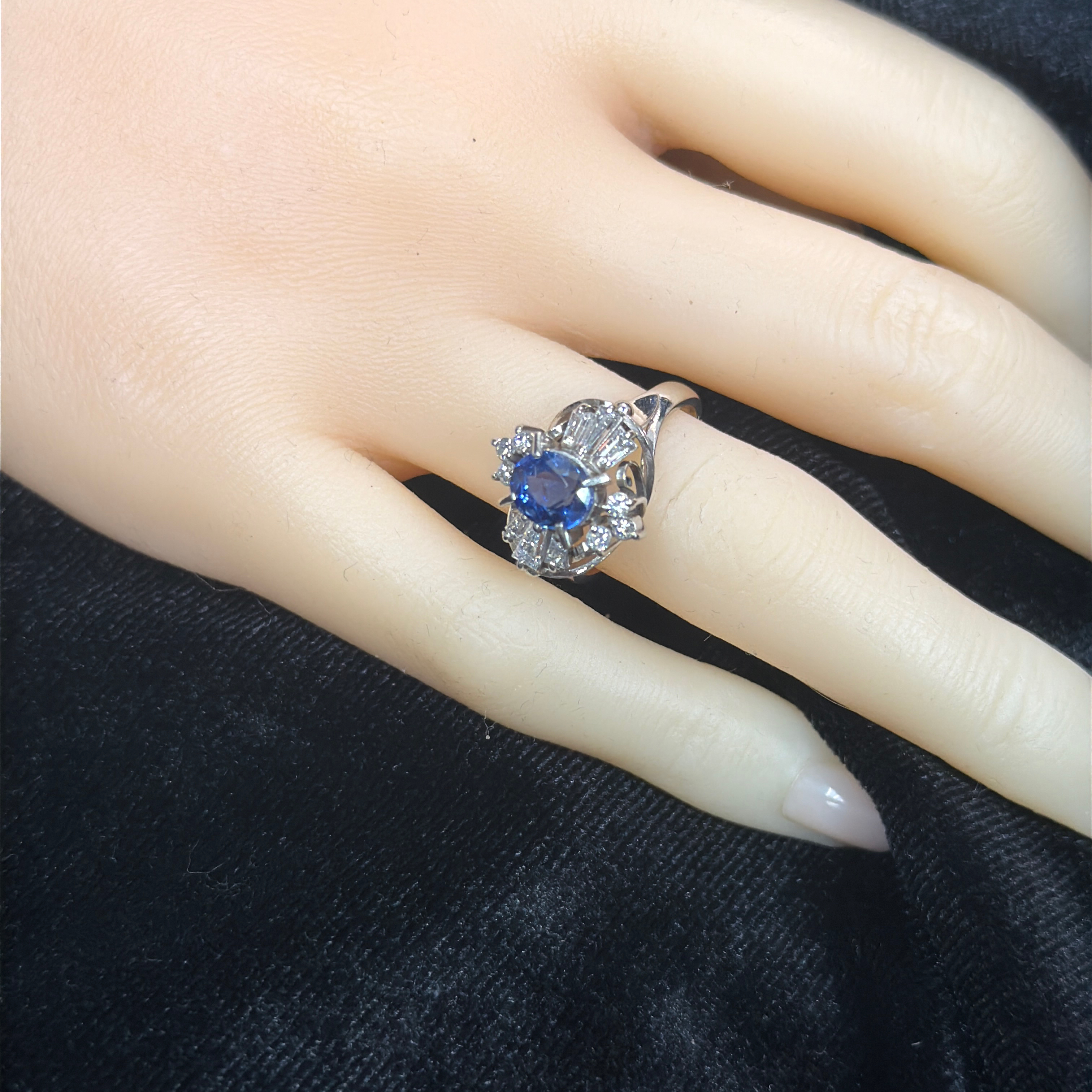 Natural Sapphire and Diamond Ring