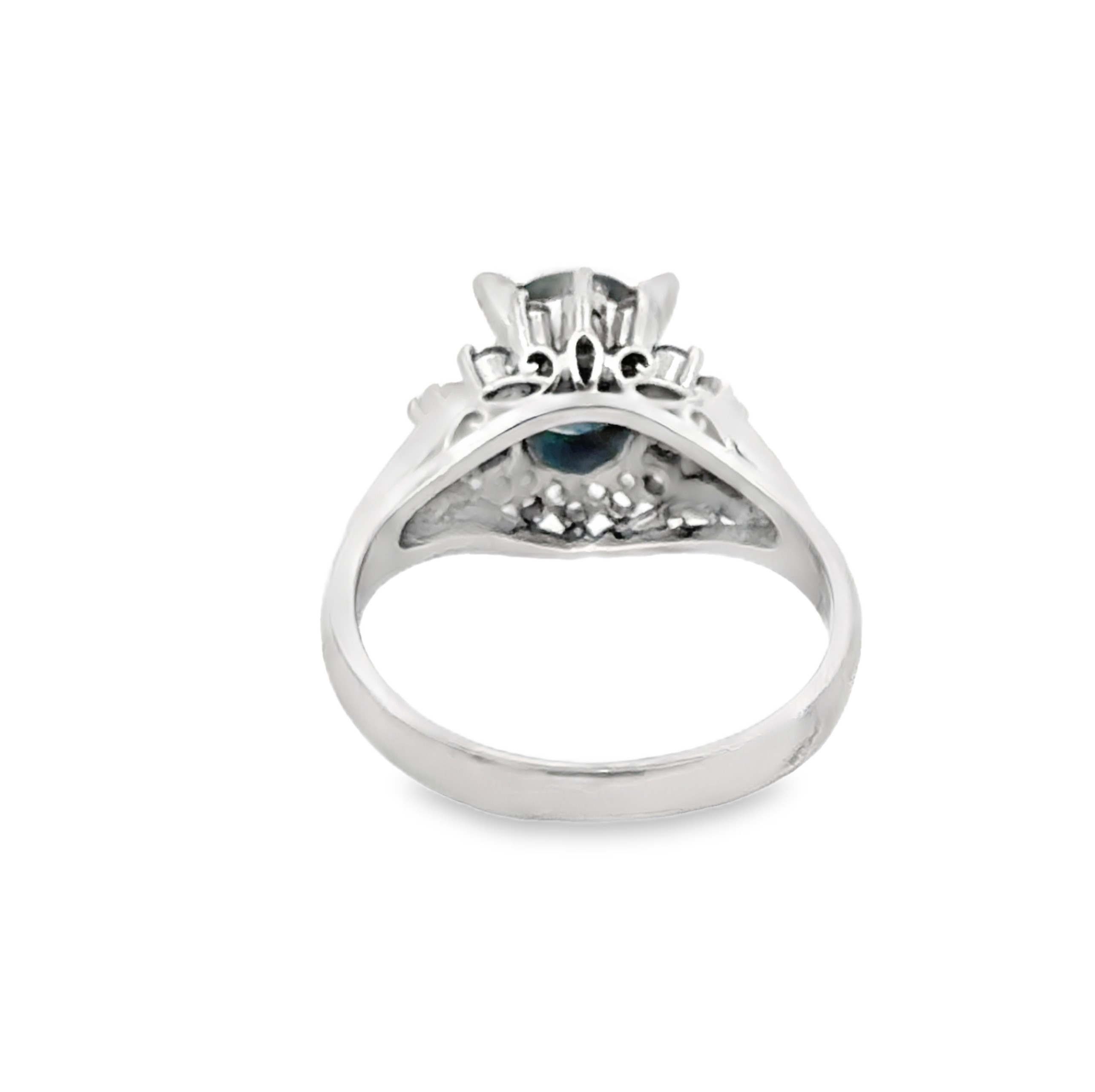 Natural Sapphire and Diamond Ring in Platinum