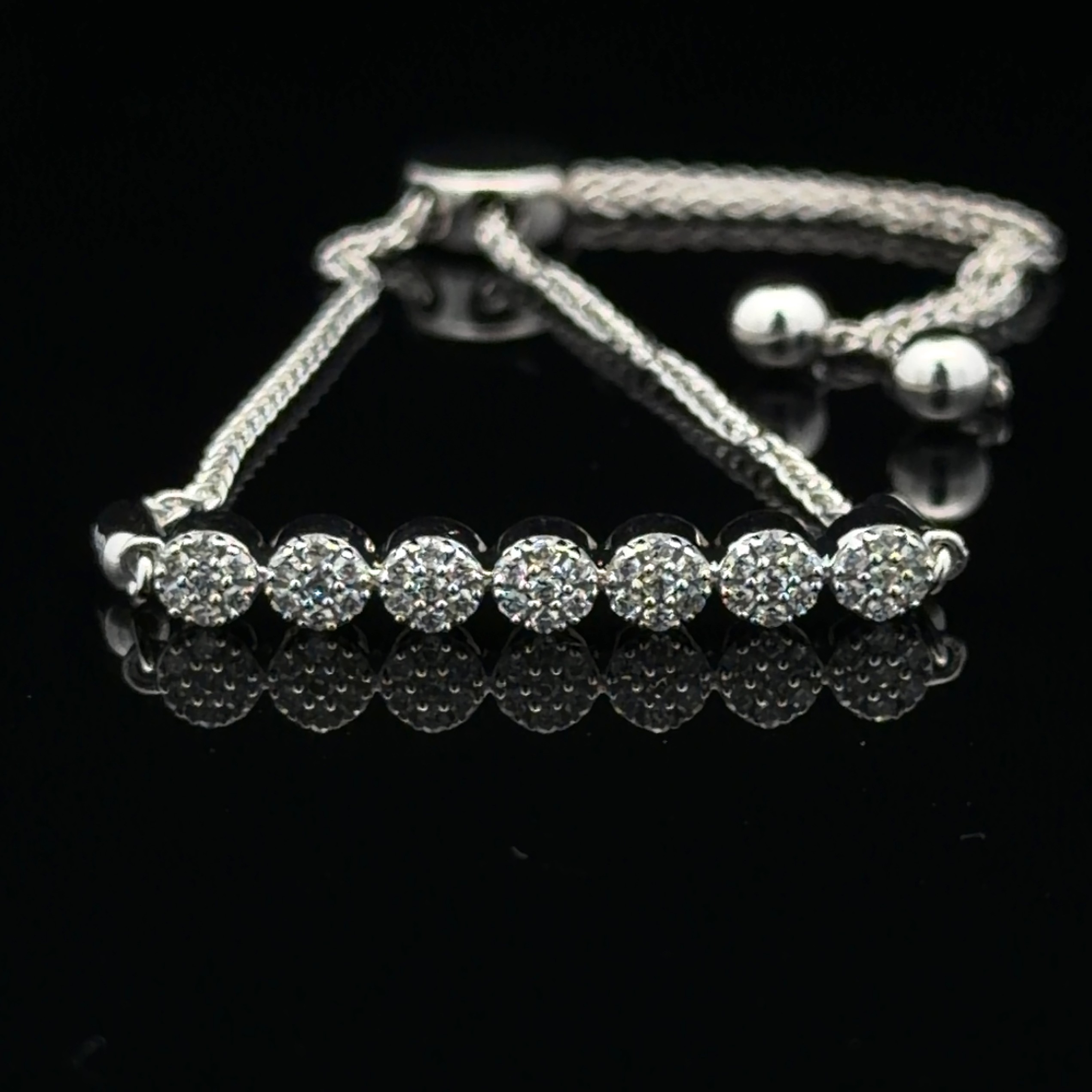 White Gold Diamond Bolo Bracelet